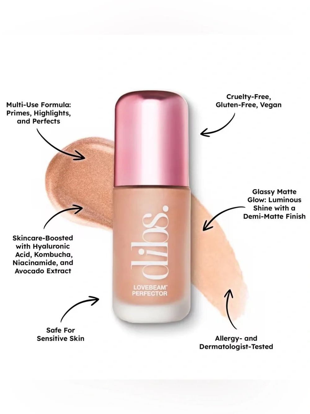 Dibs No 2 Loves Me, Loves Me Not Lovebeam Perfector- pinky peach, prime, soothe